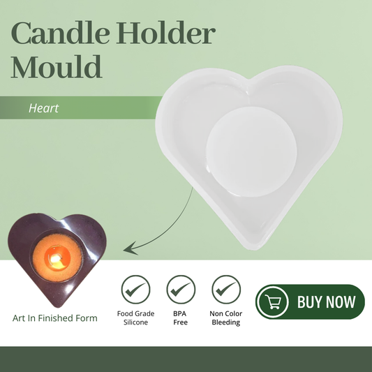 Silicone Resin Tealight Heart Shape Holder Mould