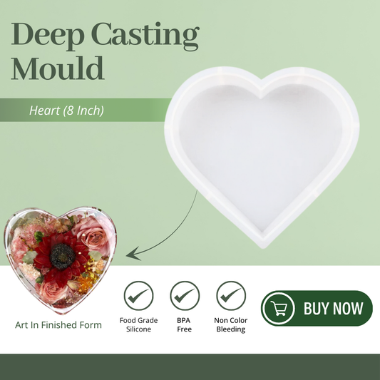 Deep Casting Resin Art Kit Heart Shape 8 inch