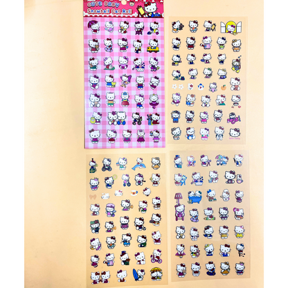 4 Sheets Sanrio Cartoon Stickers Set
