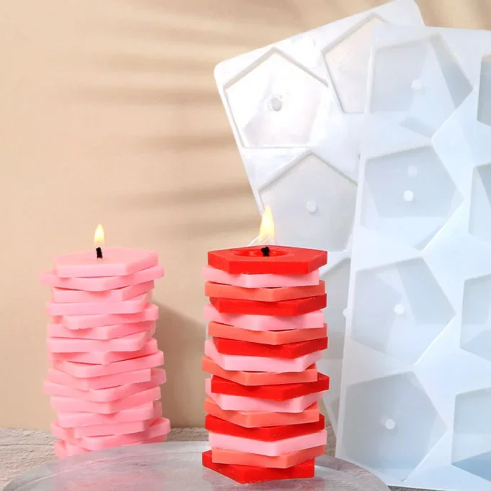 Geometric Silicone Candles Mould (Hexagon Shape Candle Mold)