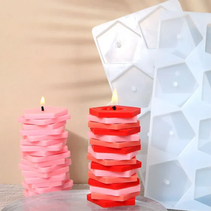 Geometric Silicone Candles Mould (Hexagon Shape Candle Mold)