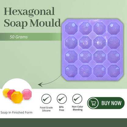 Diamond Shaped Silicone Soap Mould with 16 Cavities, 50 GMS 