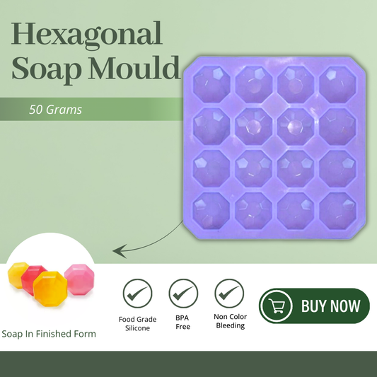 Diamond Shaped Silicone Soap Mould with 16 Cavities, 50 GMS 