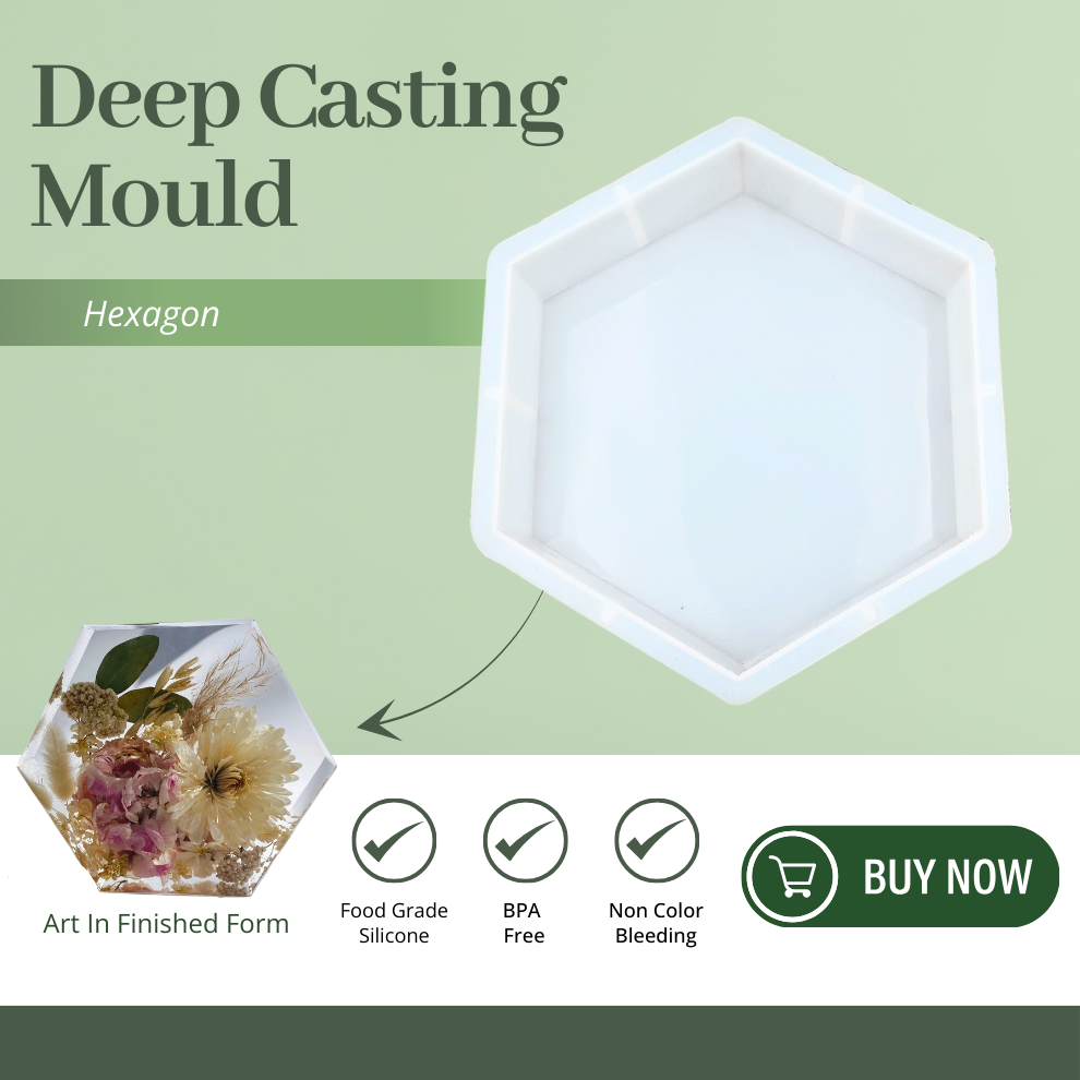 Deep Casting Resin Art Kit Hexagone Shape 8 Inch