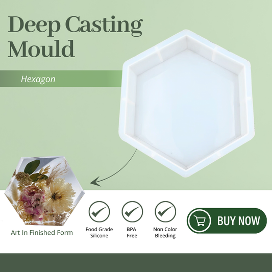 Deep Casting Resin Art Kit Hexagone Shape 8 Inch