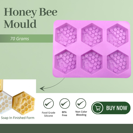 Honey BEE Shape 9 Cavity Silicone Soap Mould- 70 GMS