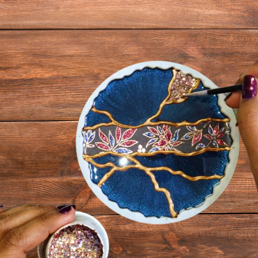 Kintsugi Style Silicone Round Mould