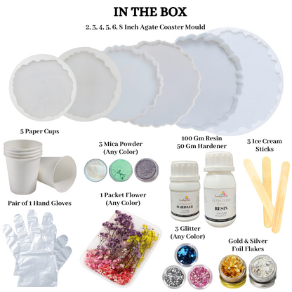 26 Pcs Epoxy Resin Art Kit, Resin Coaster Making Kit