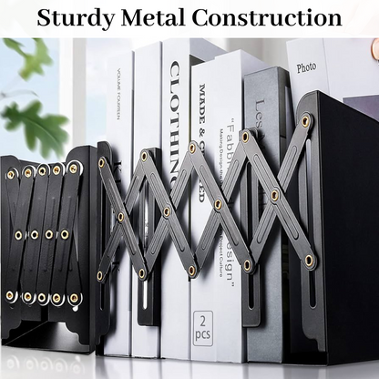 Metal Bookends Expandable Book Holder Organizer for Table (Kuromi)