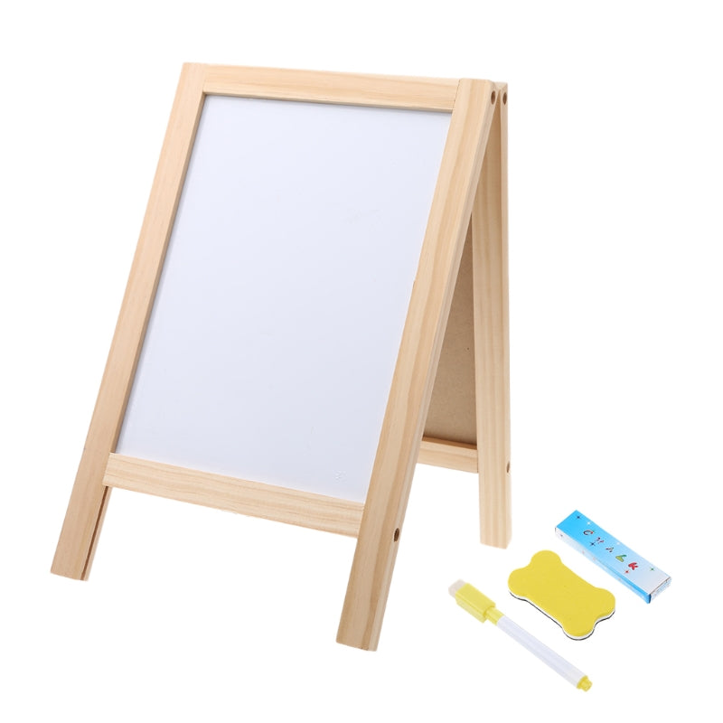 Mini Double Side Wooden Small Blackboard Whiteboard Easel