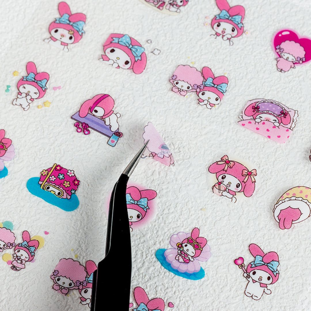 4 Sheets Sanrio Cartoon Stickers Set