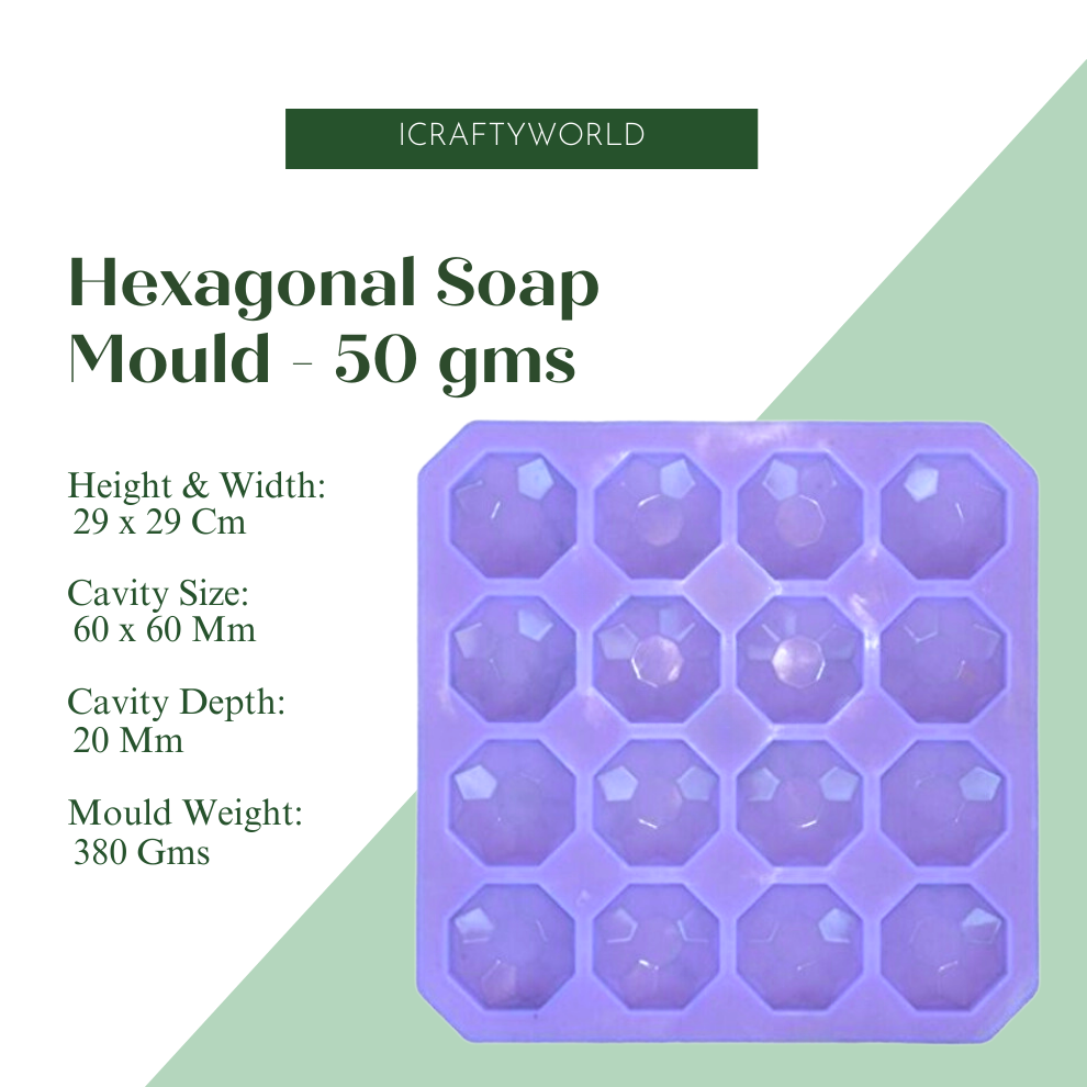 Diamond Shaped Silicone Soap Mould with 16 Cavities, 50 GMS 
