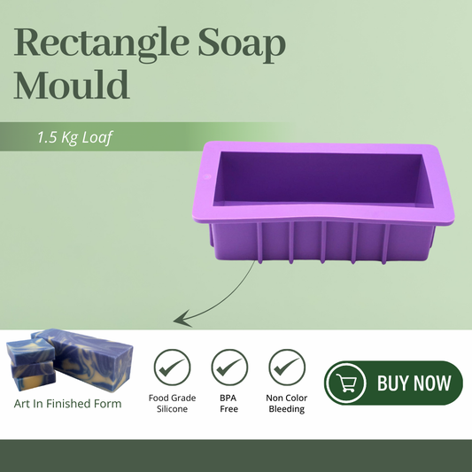 Silicone Rectangle Loaf Soap Mould -3" X 2" X 12"/ 1.50 KG/ 1 CVT