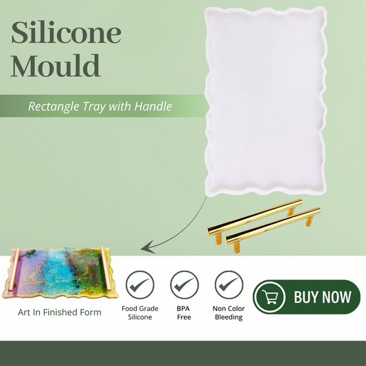 Rectangle Tray Mould with Golden Handle