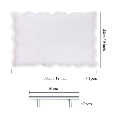Rectangle Tray Mould with Silver Handle - 9 x 12 Inch