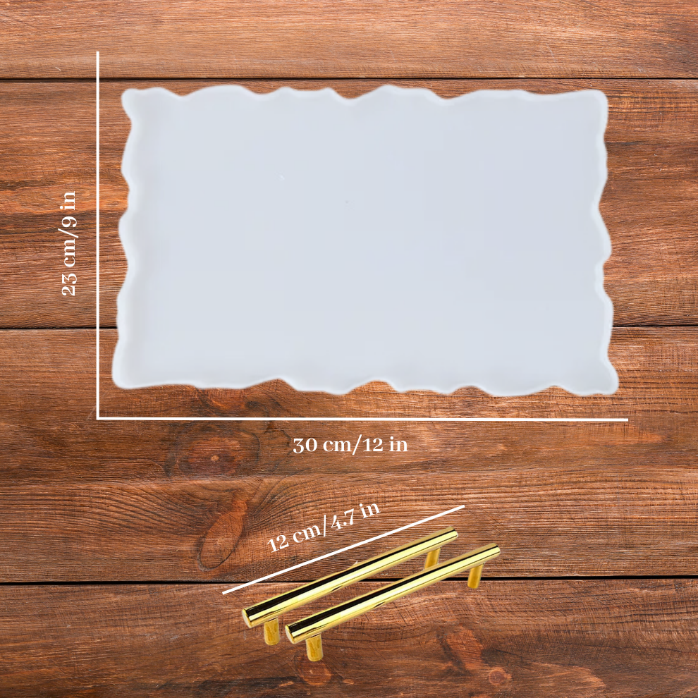 Rectangle Tray Mould with Golden Handle