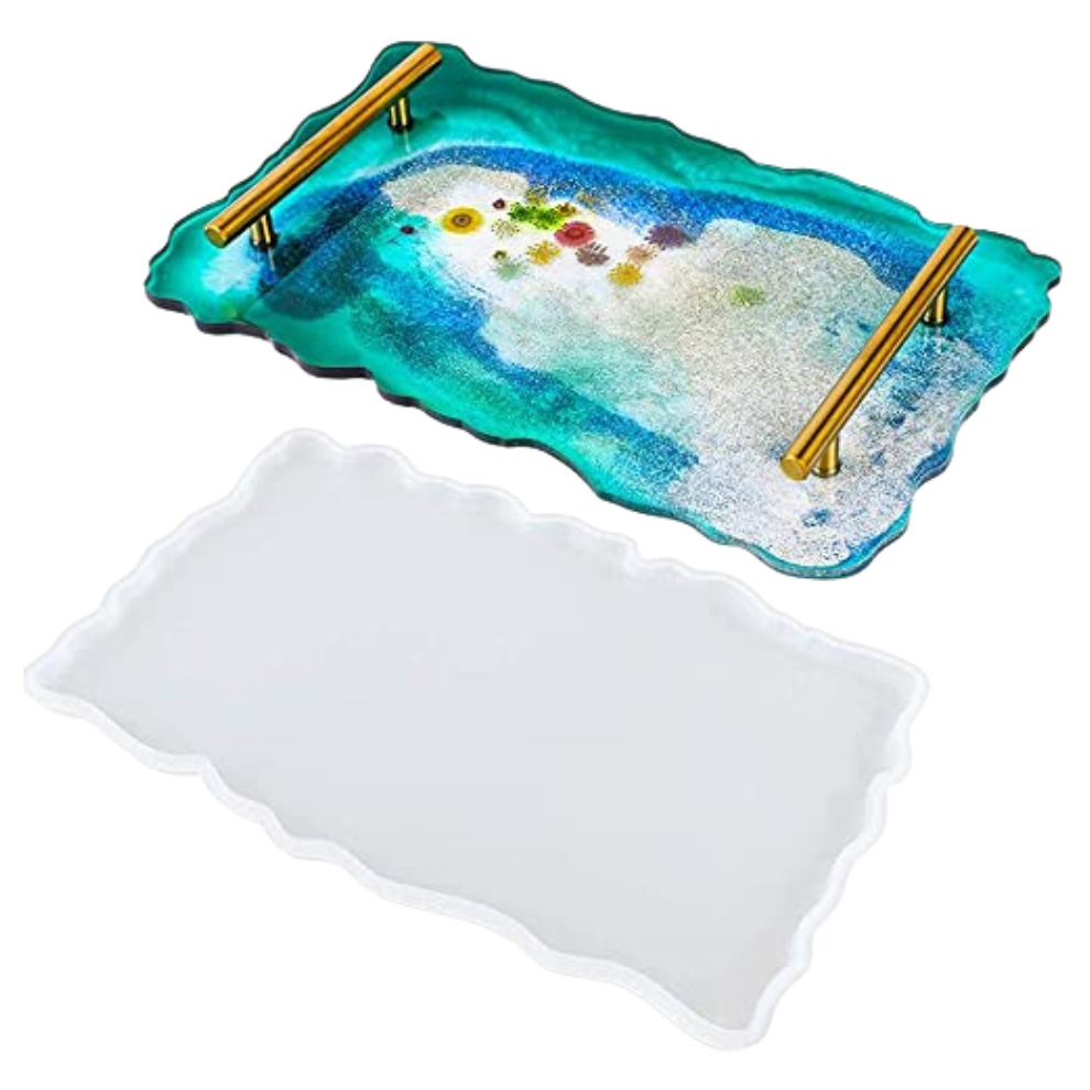 Rectangle Tray Mould with Golden Handle