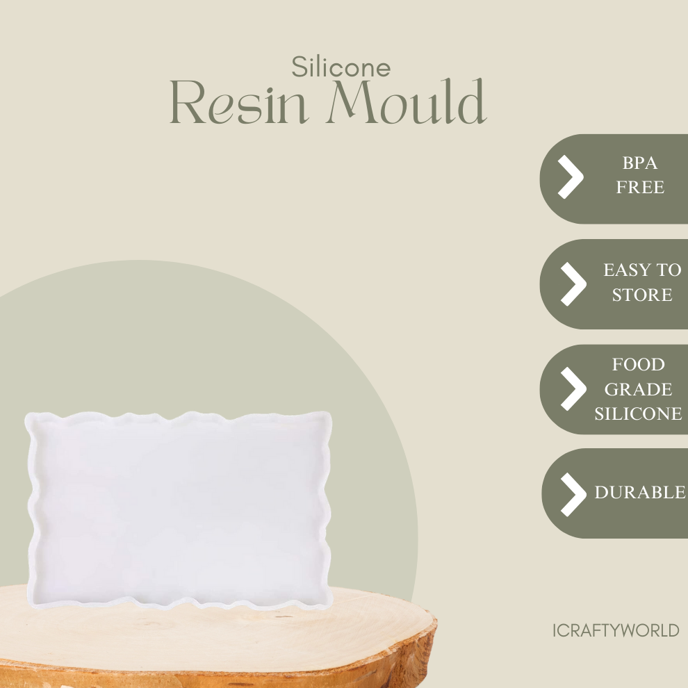 Rectangle Tray Mould with Golden Handle