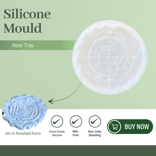 Silicone Rose Flower Round Tray