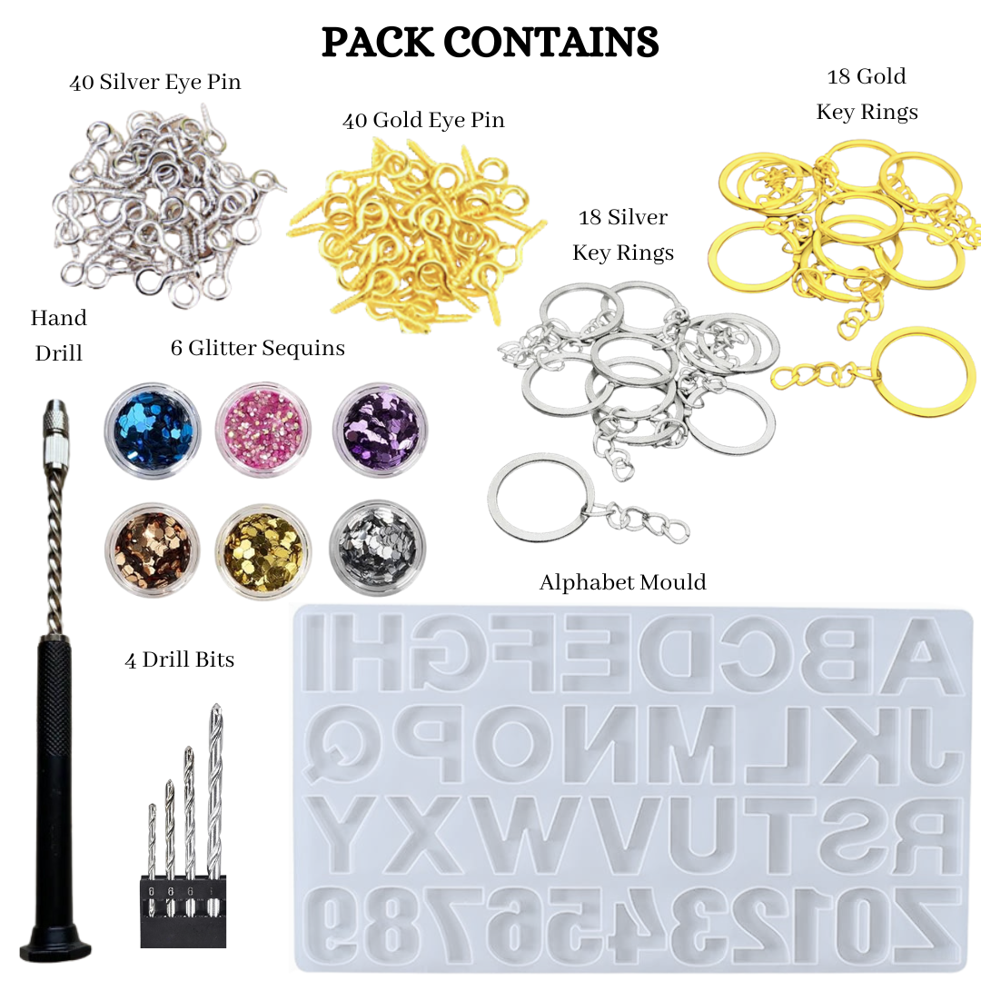 Resin Alphabet Accessories Kit 128 Pcs