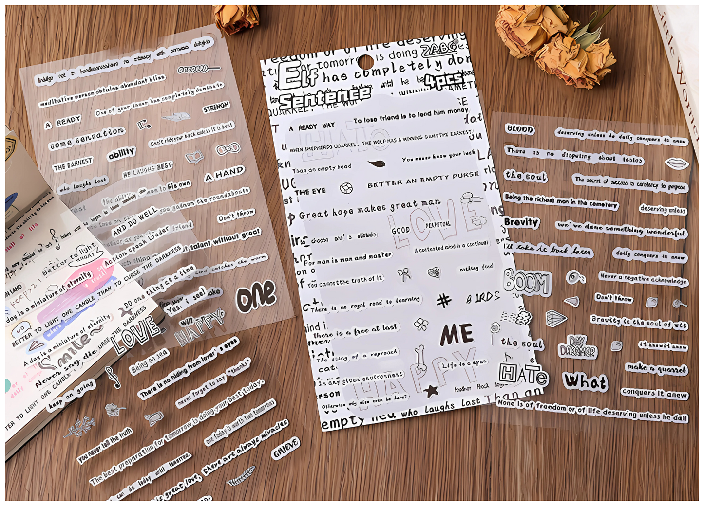 Word, Quotes Sticker 4 Sheet