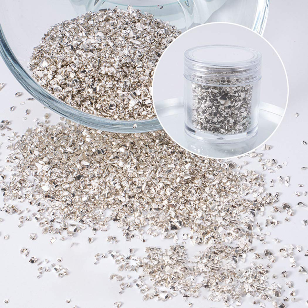 Crushed Glass Granules - Silver