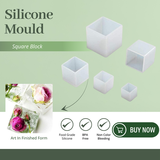 Square Cube Block Mould Deep Cast Mold Pack of 5