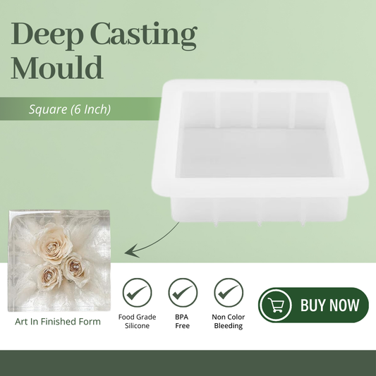 Square Shape Deep Casting Mould 6 inch