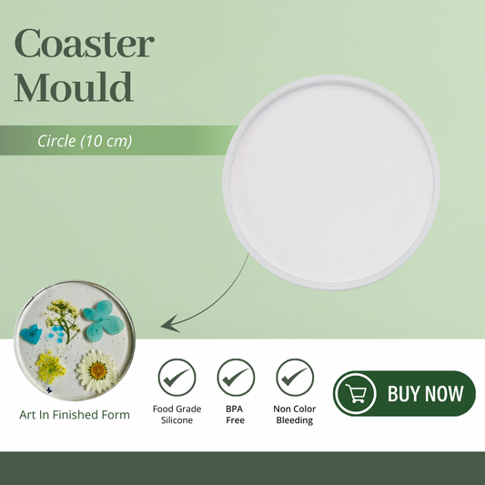 Transparent Silicone Coaster Mold Circle 4 X 4 Inch