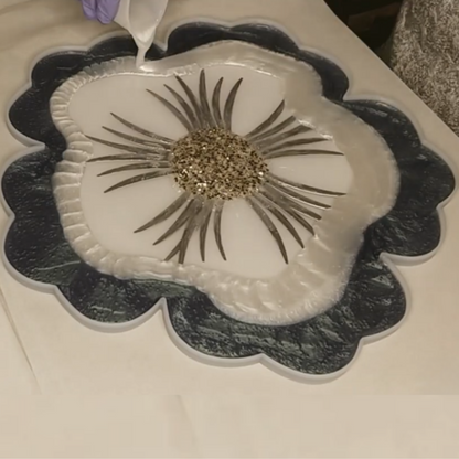 Large Silicone Petals Flower Tray Resin Mold -13 Inch