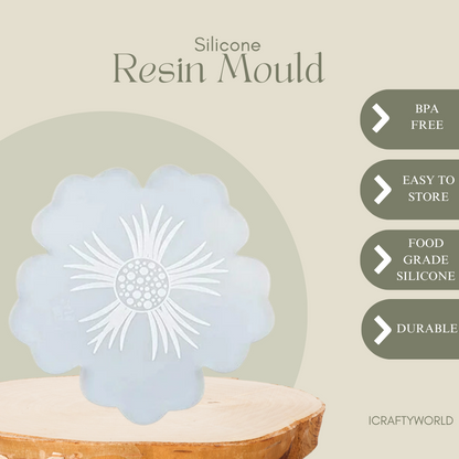 Large Silicone Petals Flower Tray Resin Mold -13 Inch