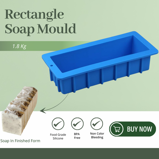 Silicone Rectangle Loaf Soap Mould -3.5" X 2" X 12"/1.80 KG/ 1 CVT