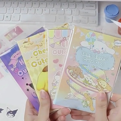 Sanrio Stickers Book 20 Sheets Cute Cartoon Pet Stickers Set