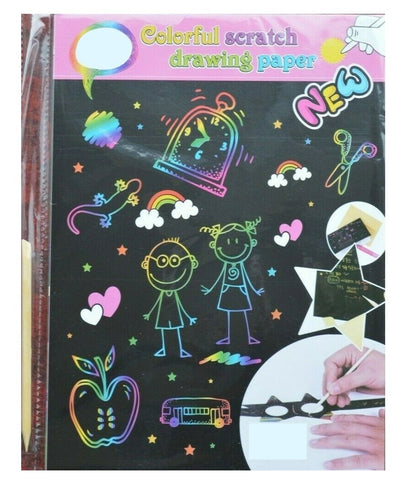 Rainbow Scratch Art Paper Card 10 Sheets