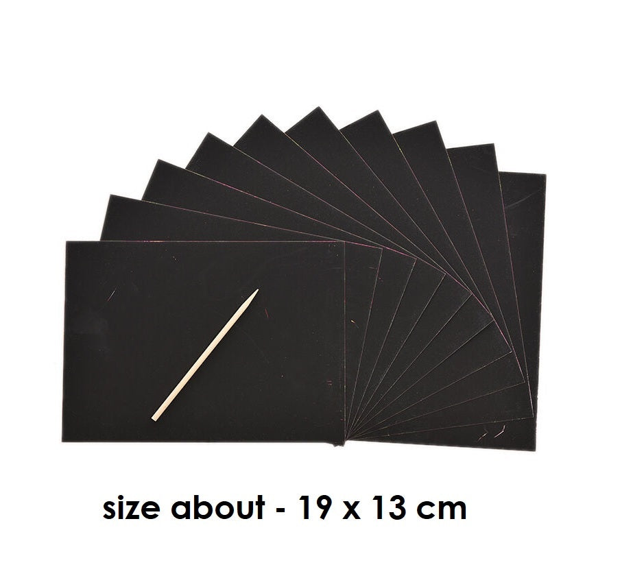 Rainbow Scratch Art Paper Card 10 Sheets