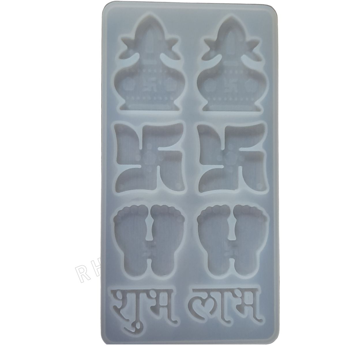 Swastik Kalash Mix Shubh Labh Silicone Casting Mould