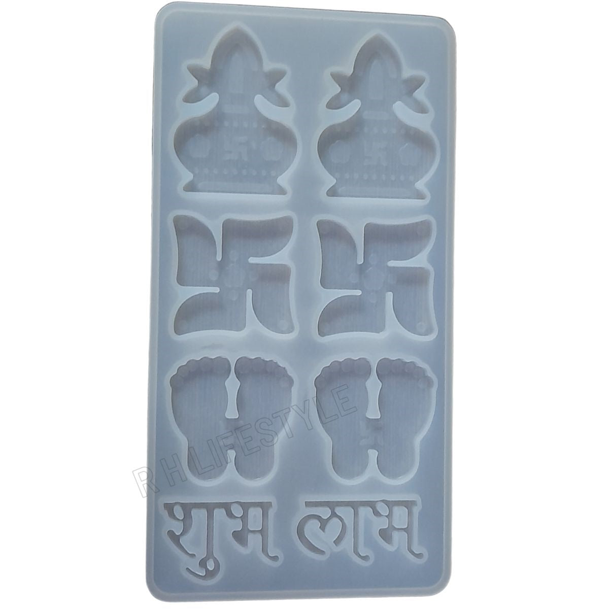 Swastik Kalash Mix Shubh Labh Silicone Casting Mould
