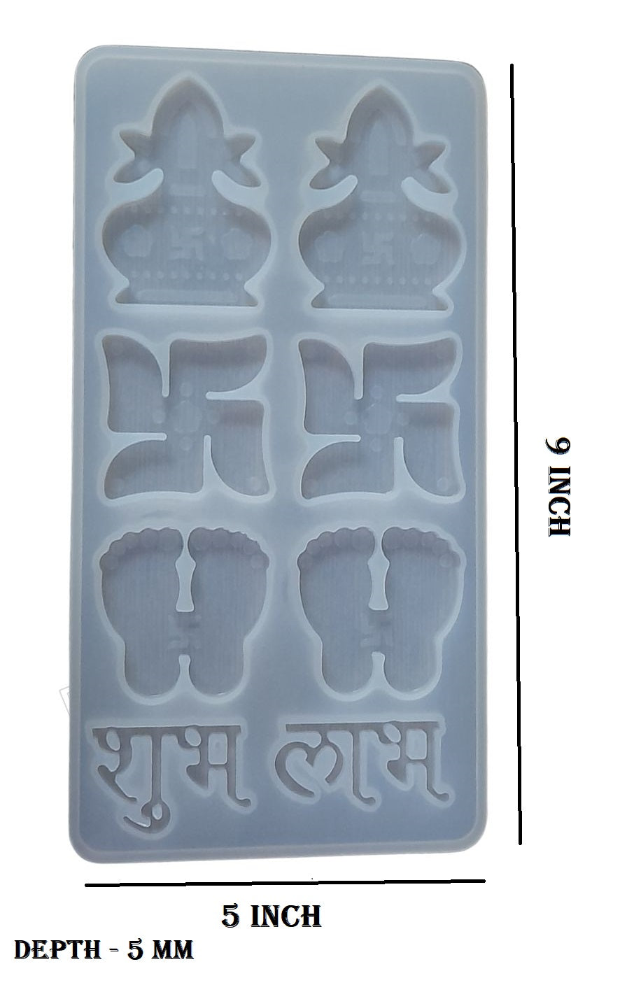Swastik Kalash Mix Shubh Labh Silicone Casting Mould