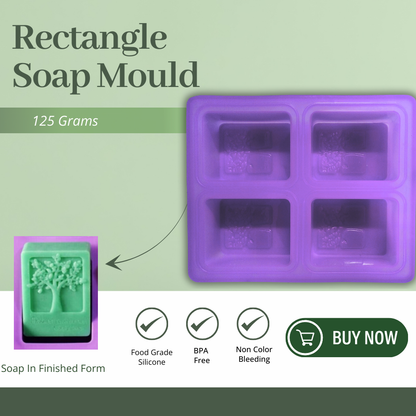 Tree Design Handmade Rectangle Soap Making Moulds- 125 GM