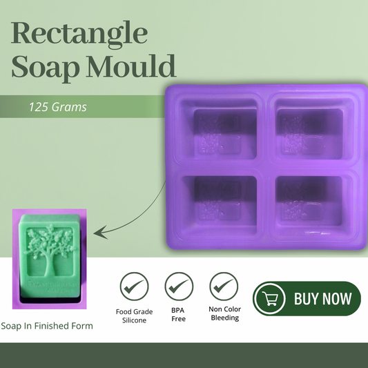 Tree Design Handmade Rectangle Soap Making Moulds- 125 GM
