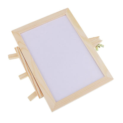 Mini Desktop Wooden Frame Double Sided Whiteboard with Easel