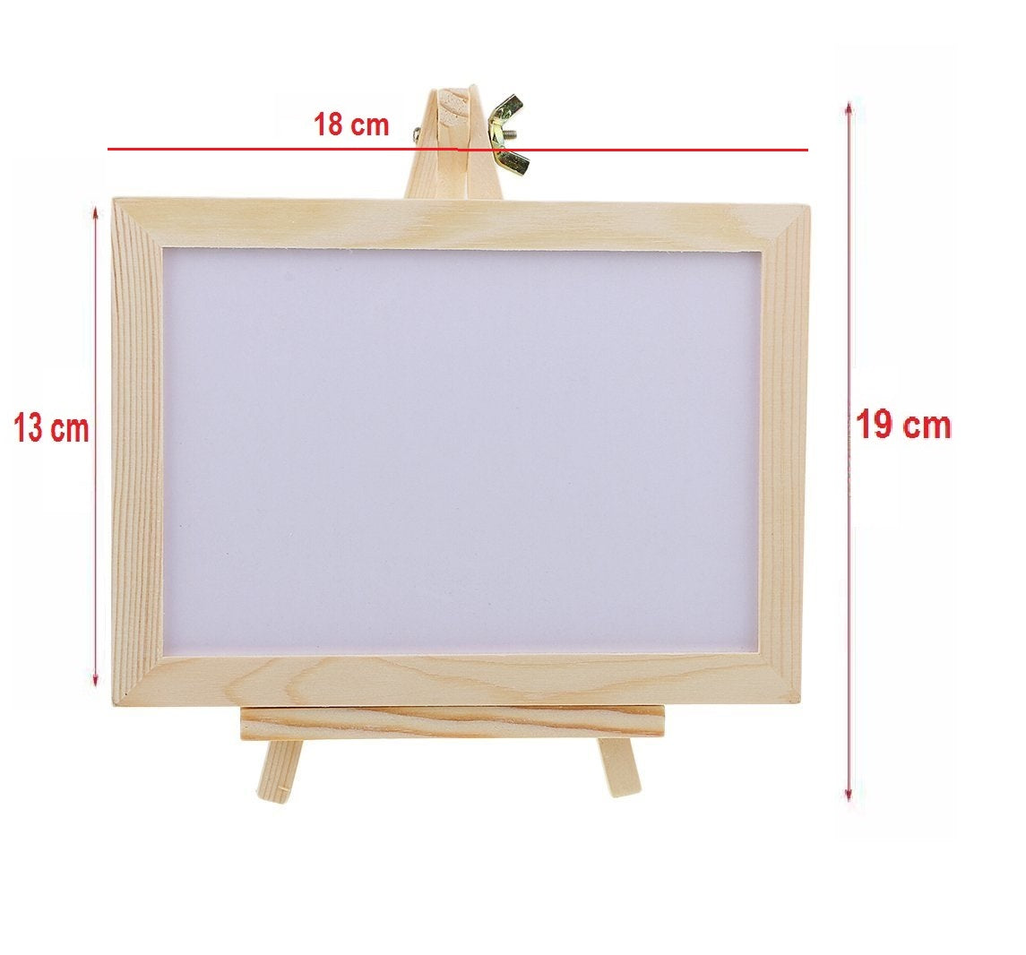 Mini Desktop Wooden Frame Double Sided Whiteboard with Easel
