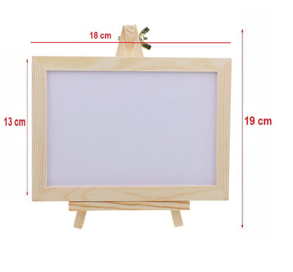 Mini Desktop Wooden Frame Double Sided Whiteboard with Easel