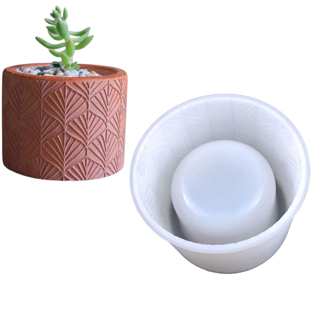 Pot Silicone Mold Planter Shape B- Leaf